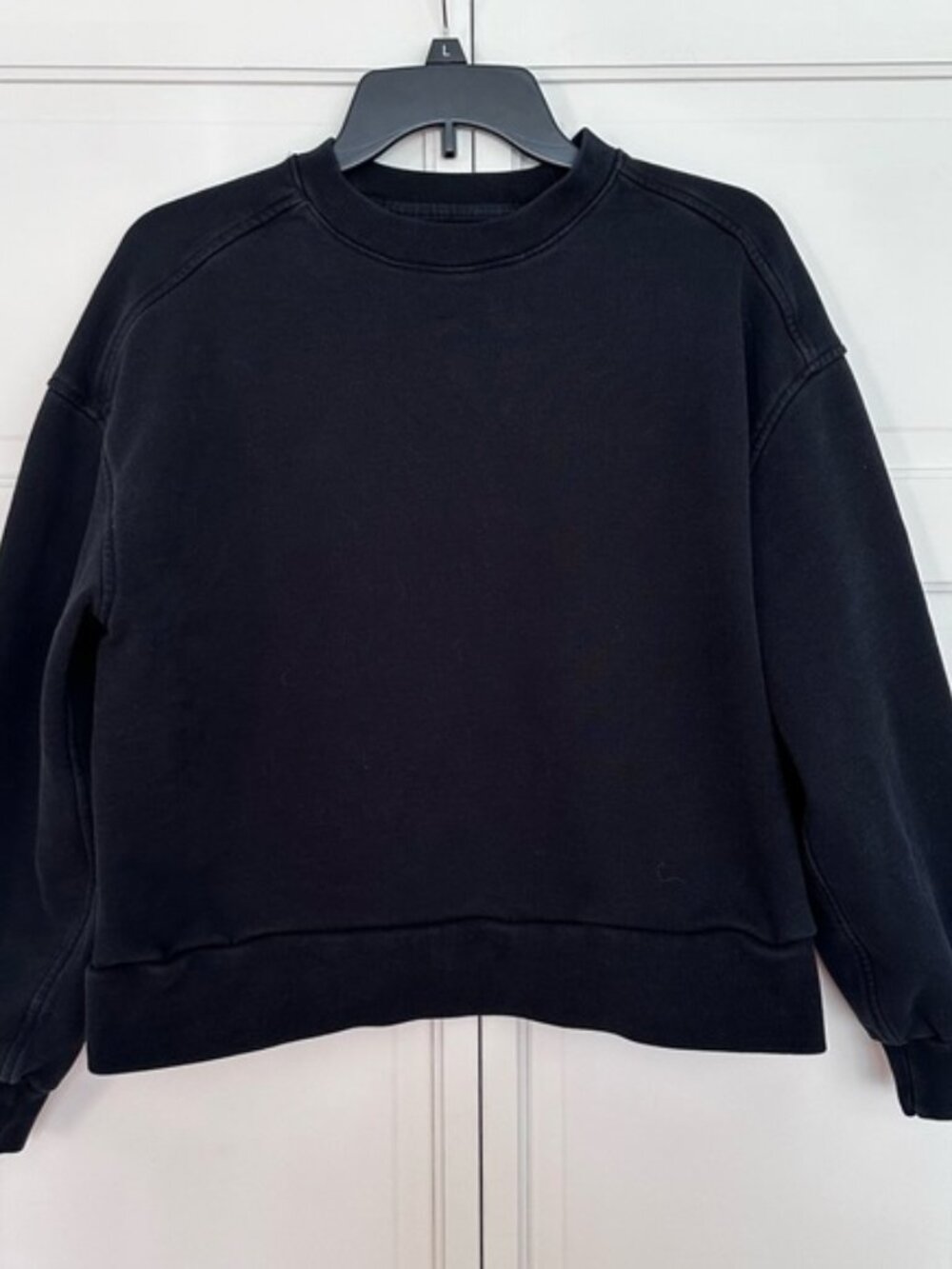 Everlane Womens Black organic cotton Crewneck Sweatshirt size small
